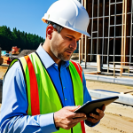 **

"A civil engineer, fully clothed in professional attire (business casual: collared shirt, slacks), reviewing structural calculations on a tablet at a construction site, hard hat on head, safe for work, appropriate content, perfect anatomy, natural proportions, professional, family-friendly, sunny day, clear visibility, construction equipment in background."

**