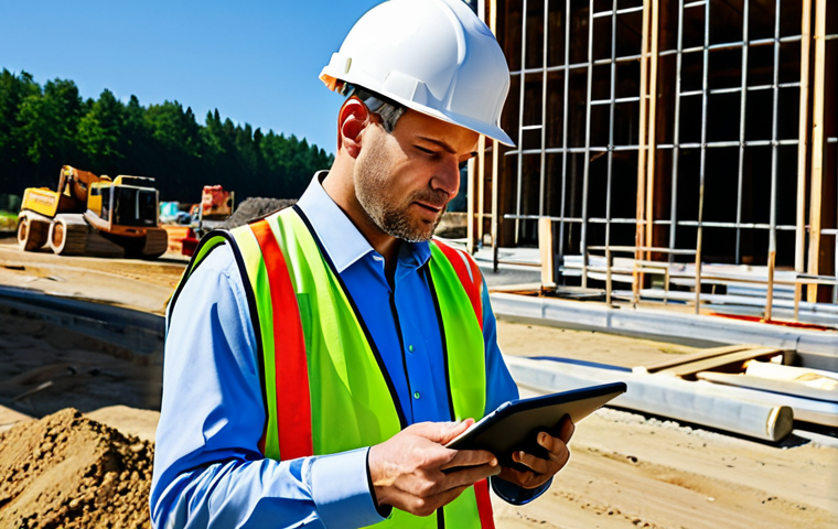 **
"A civil engineer, fully clothed in professional attire (business casual: collared shirt, slacks), reviewing structural calculations on a tablet at a construction site, hard hat on head, safe for work, appropriate content, perfect anatomy, natural proportions, professional, family-friendly, sunny day, clear visibility, construction equipment in background."
**