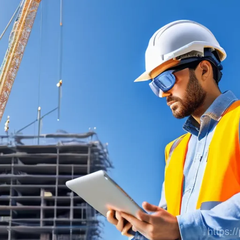 토목공학자의 워라밸 유지 방법 - **Digital Construction Revolution: Engineer at a Smart Site**
    "A wide-angle, cinematic shot of a...