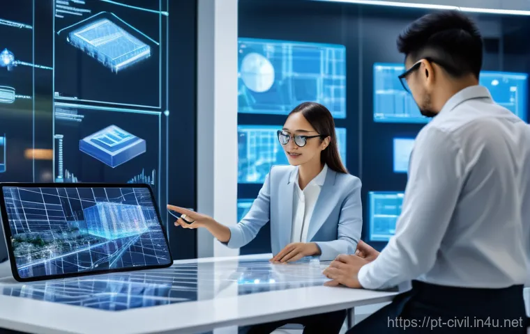 토목공학의 주요 분야별 취업 전략 - Image Prompt 1: The Digital Evolution of Civil Engineering**