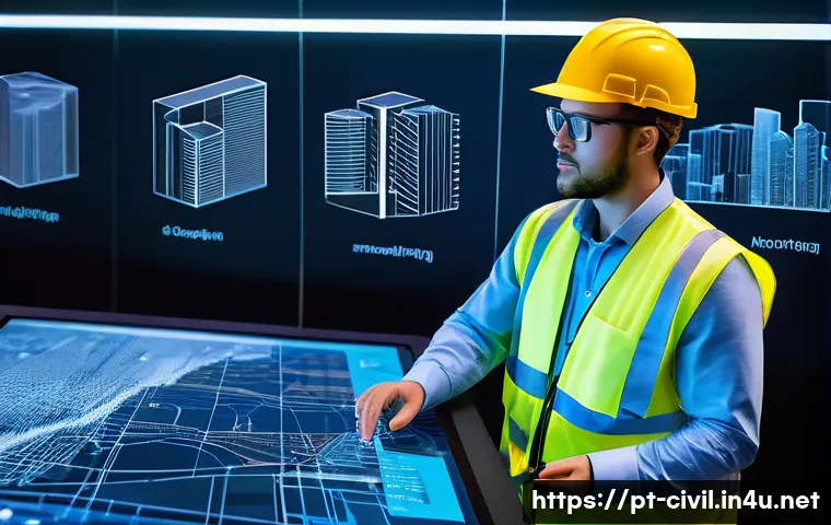 토목공학의 주요 데이터 분석 도구 - **Prompt: Data-Driven Construction Planning and Simulation**
    "A team of diverse, professional ci...