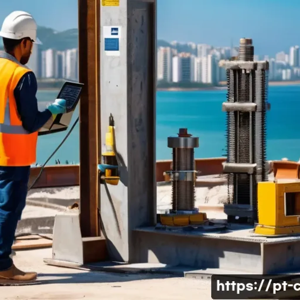 토목기사 강의에서 배우는 핵심 내용 - A detailed construction site scene in Brazil showing civil engineers and technicians wearing safety ...